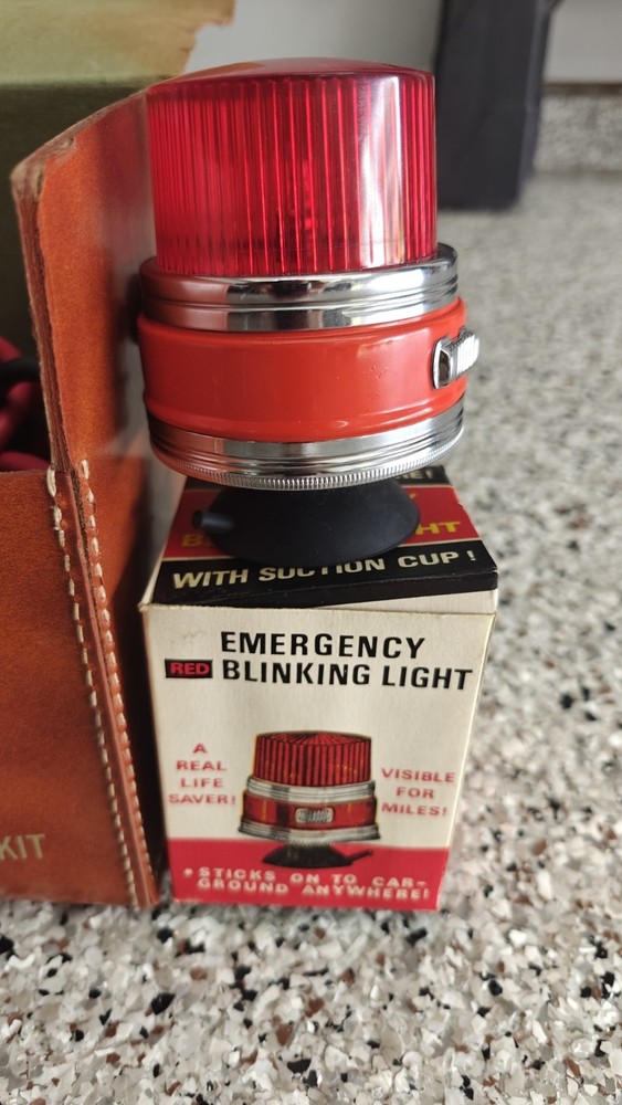 Vintage Emergency Highway Kit W Leather Case