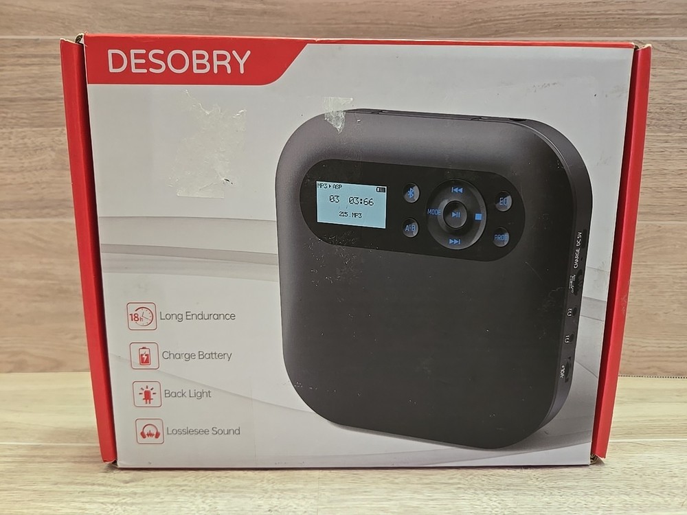 Portable CD Player with Ear Buds Cable & FM Transmitter - Desobry A2