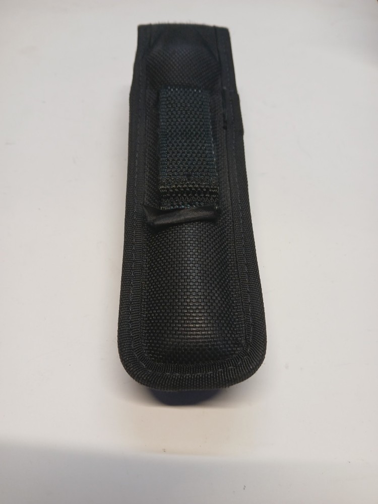 BIANCHI BLACK FLASHLIGHT HOLDER WITH BELT LOOP.