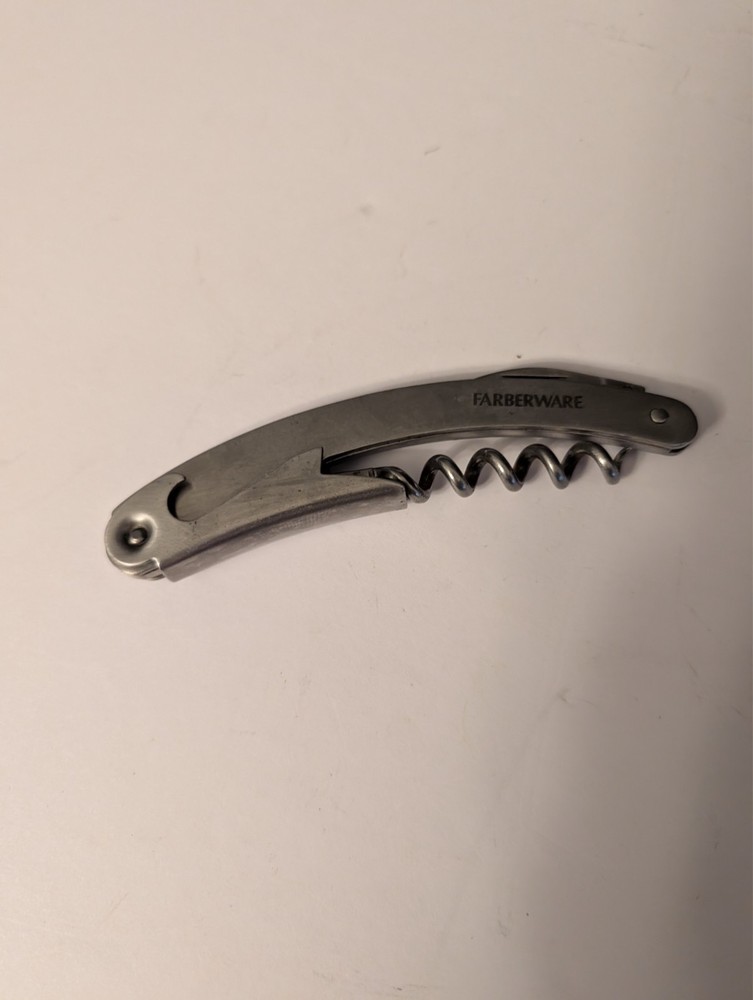 Farberware 4.25" Wine Opener - Corkscrew - Knife - USED