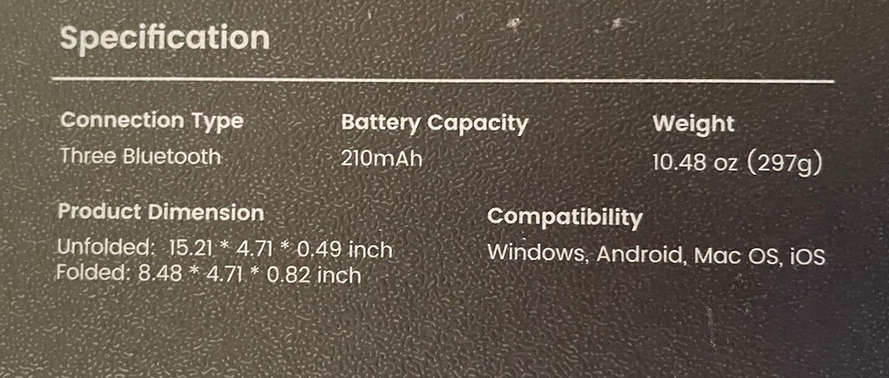 Full Size Foldable Wireless Keyboard