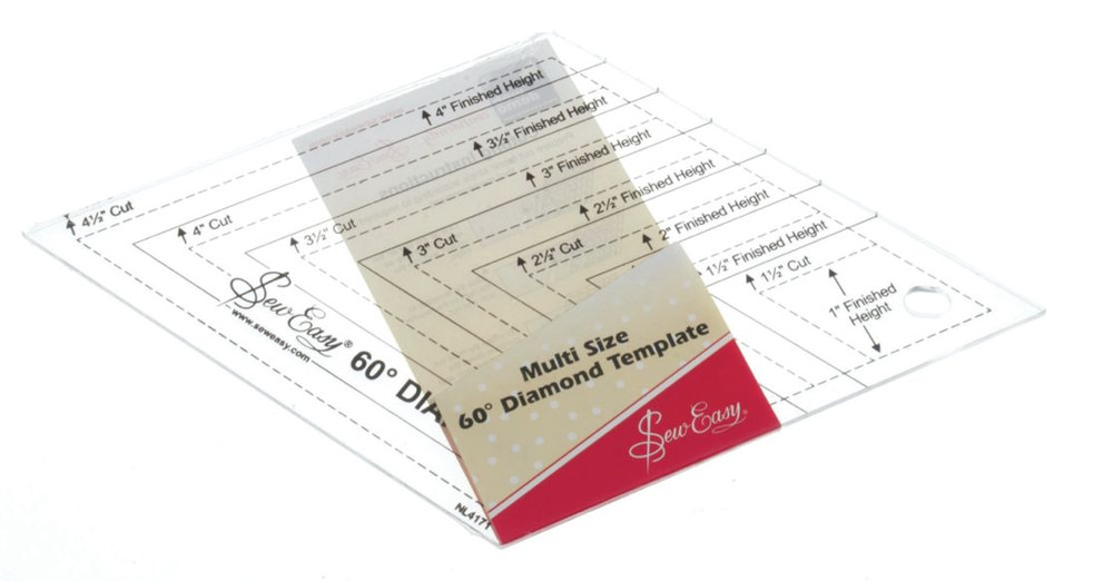 Sew Easy Multi size 60˚ diamond template ruler NL4171