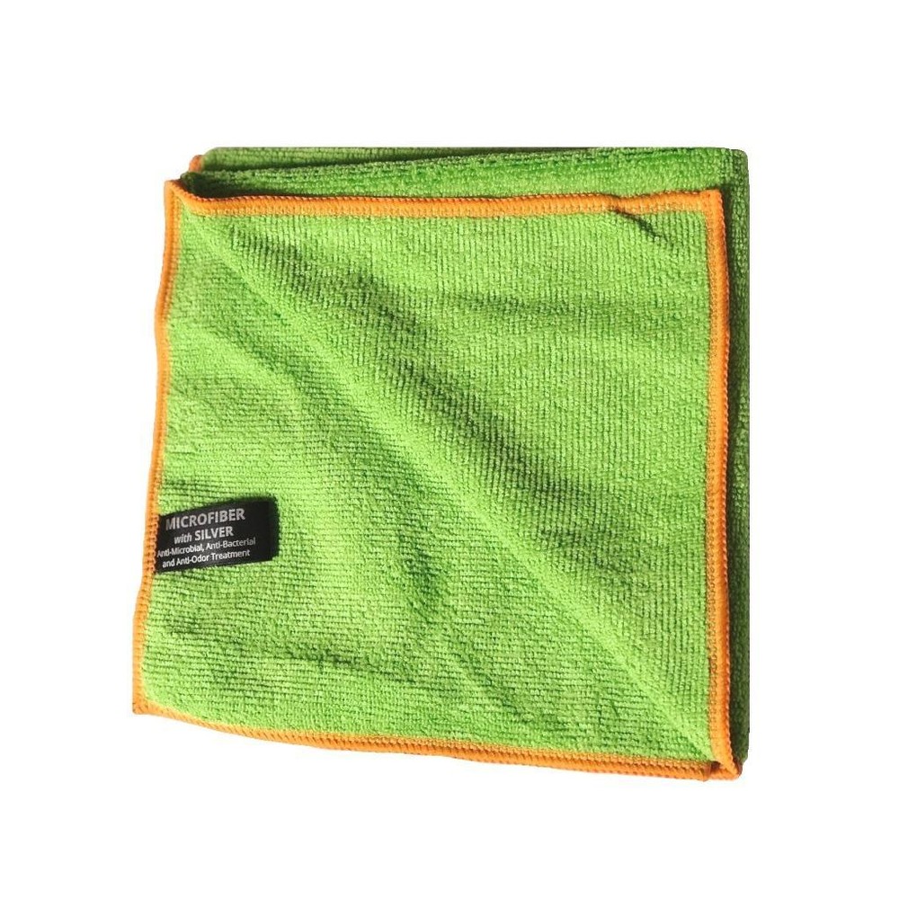 Silver Killer GREEN Antibacterial Microfiber Towels 16"x16" SilverClear (6 Pack)