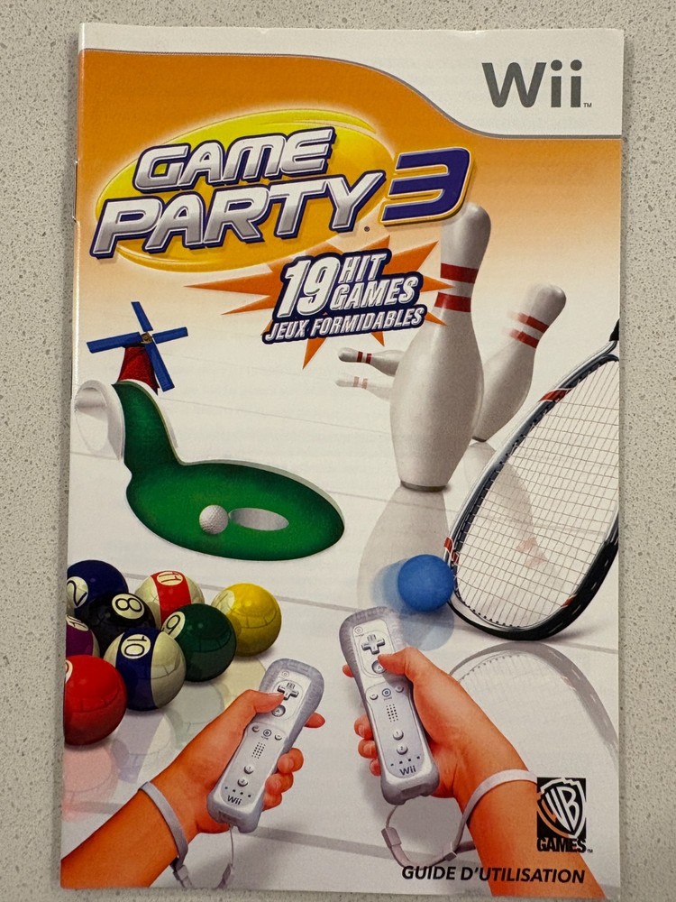 GAME PARTY 3 - NINTENDO WII - INSTRUCTION MANUAL