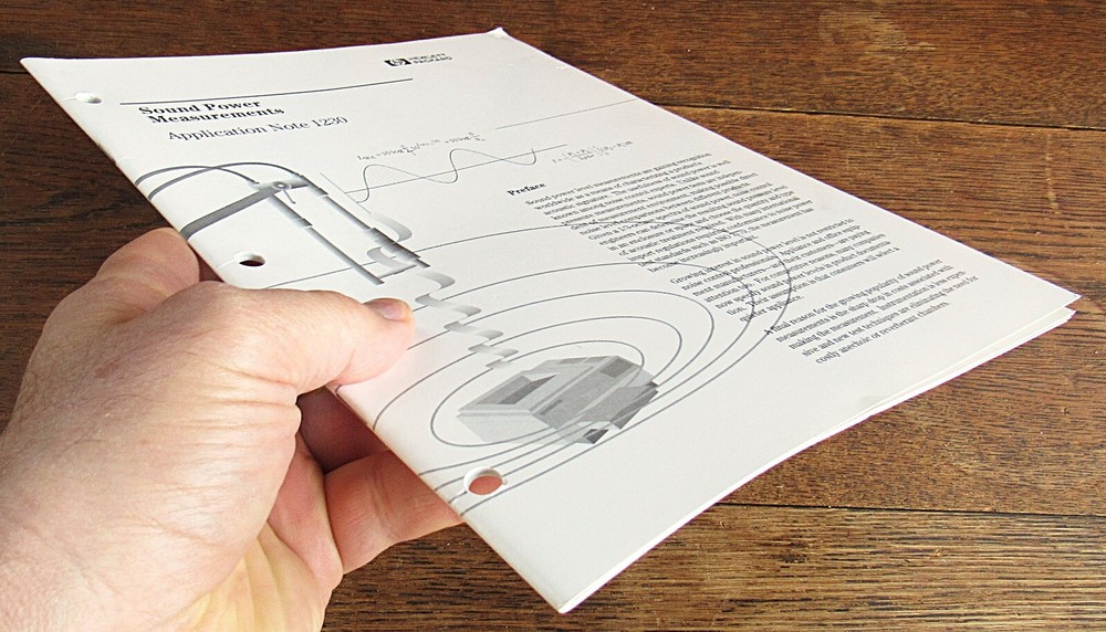 Sound Power Measurements Hewlett Packard Application Note 1230