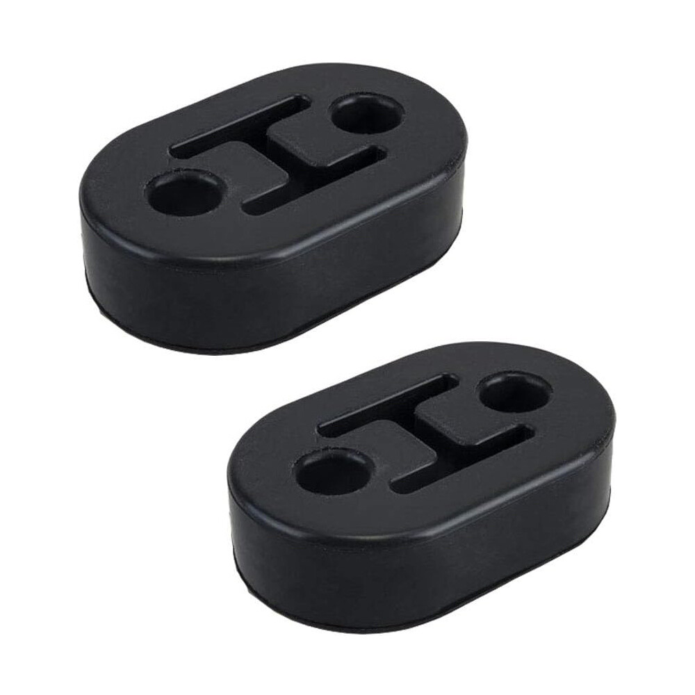 2pcs Mount Bracket Duty Rubber 2 Hole Exhaust Hanger Tail Pipe Bushing Insulator