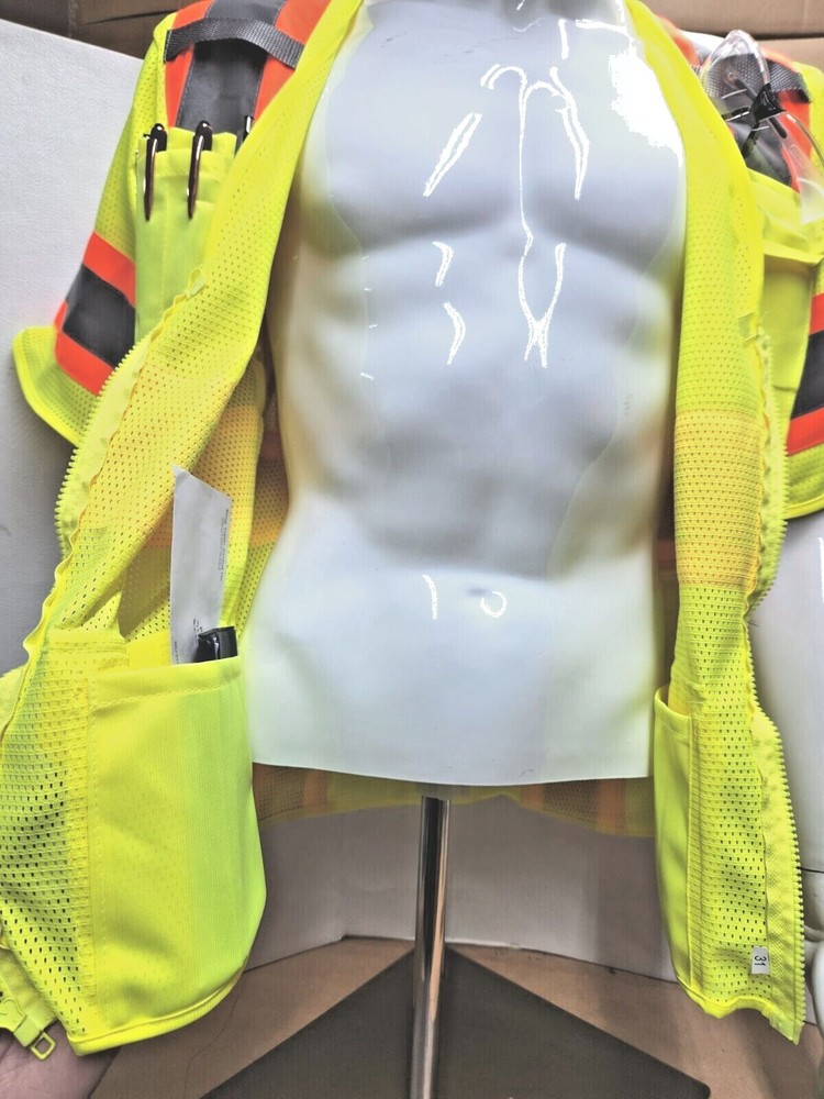 FX High Visibility YELLOW Class 3 Safety Vest Solid Reflective FXSV CLASS 3