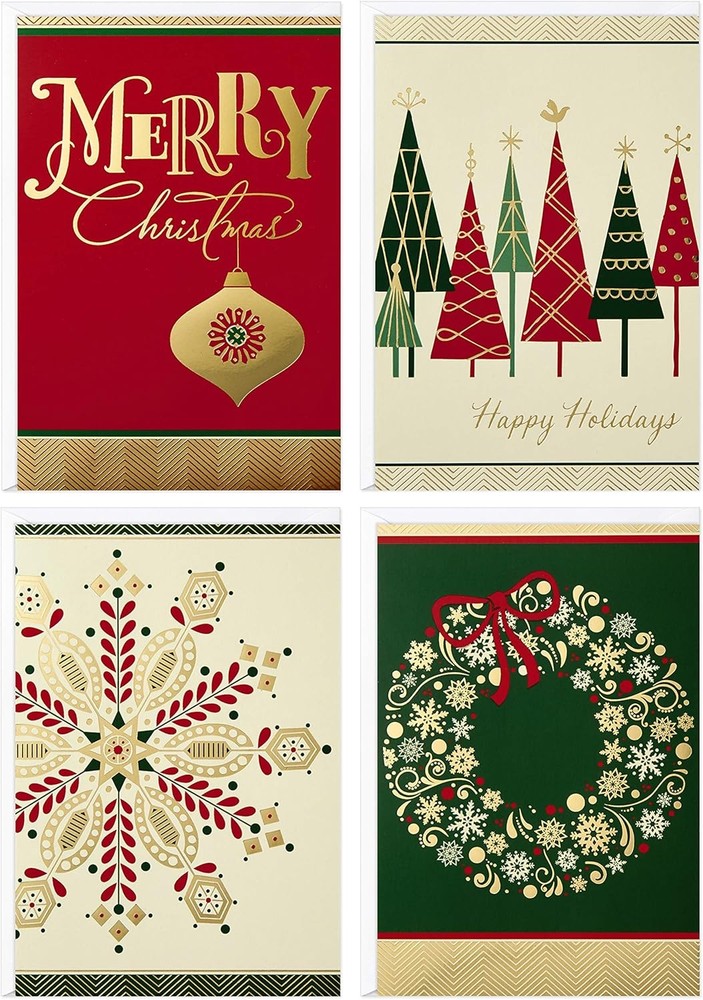 24 Pack Christmas Cards Assortment with Envelopes