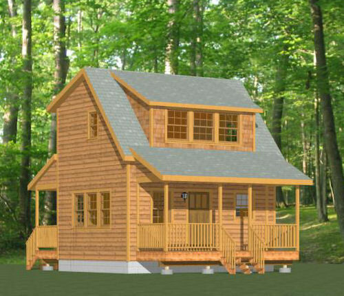 20x16 Tiny House -- PDF Floor Plan -- 557 sq ft -- Model 13A