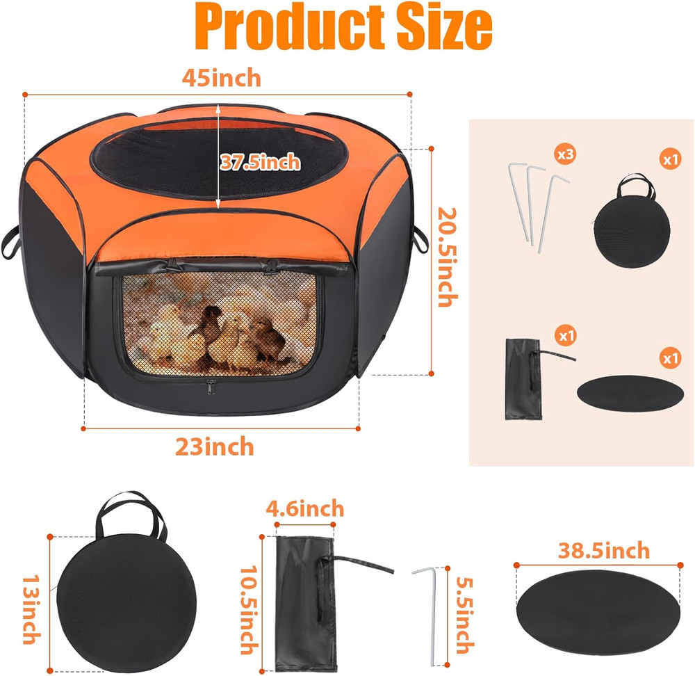 Chick Brooder Box, Upgrade Double Door Brooder Box for Chick Starter Kit, Pop-Up