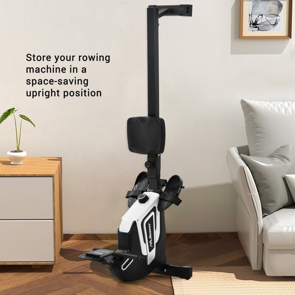 Folding Magnetic Rowing Machine w/ 14 Level Resistance Adjustable Tablet Holder