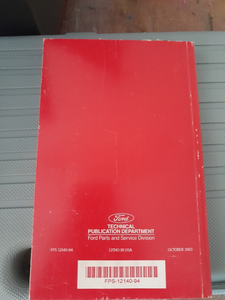 Ford 1994 Specification Book Car 2 Rear Wheel Drive