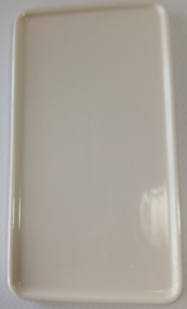 Thyme and Table Butter/Cheese Dish Stoneware White&Wavy Black Stripes Oversized
