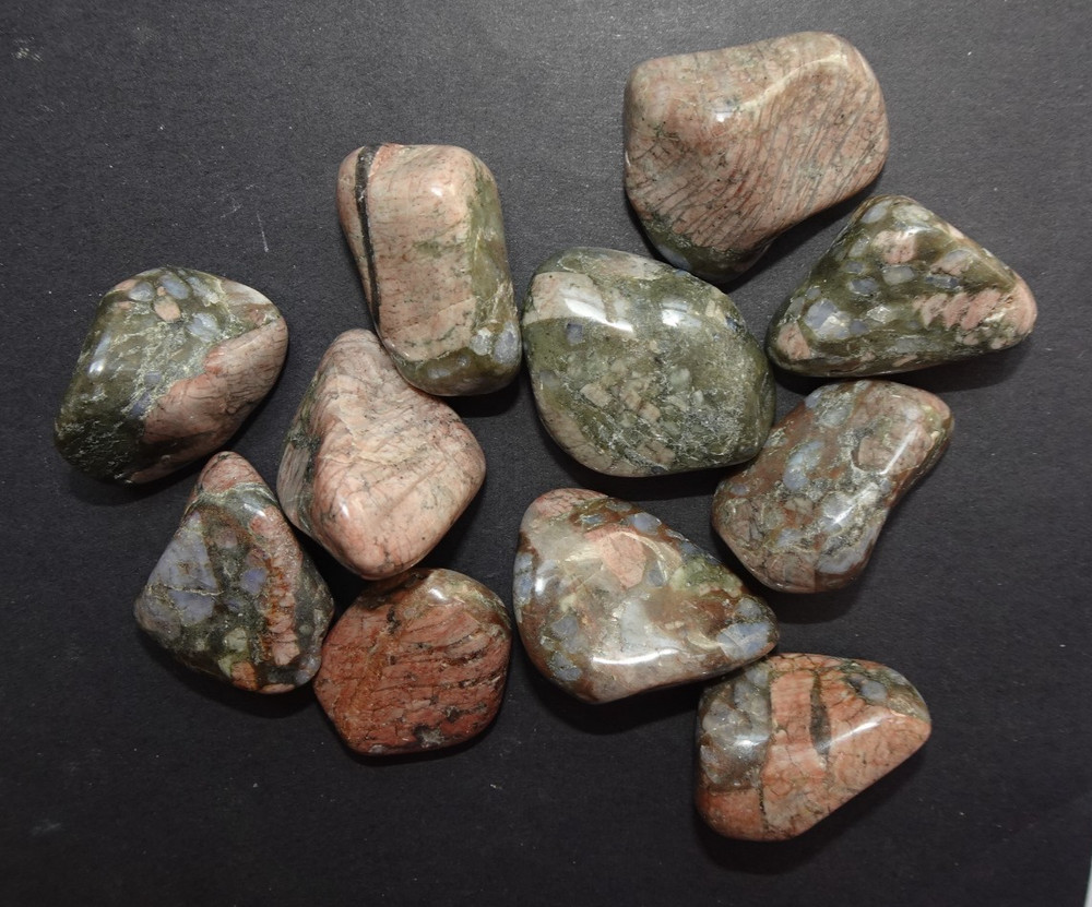 Blue Rhyolite - 11 Medium Tumbled Stones rt158