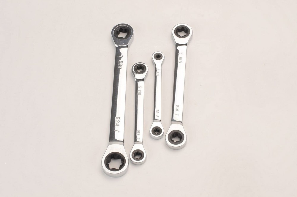 FLZOSPER E-Torx Double Box Ratcheting Wrench, E6x E8，Heavy Duty CR-V Box Ratc...