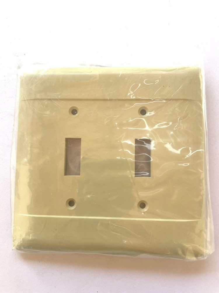 Vintage GE Bakelite Two Gang Switch Wall Plate - Ivory - NOS