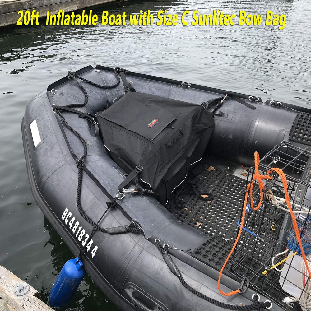 Sunlitec Front Accessory Storage Bow Bag for Inflatable Boat, with Reflective Li