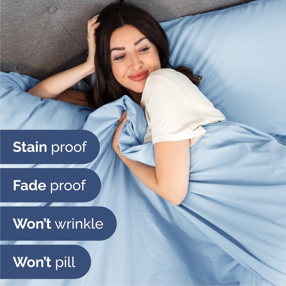Queen Size 4 Piece Sheet Set - Comfy Breathable Cooling Bed Sheets Set - Hot...