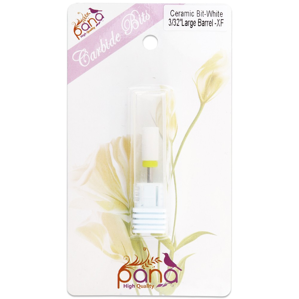 Professional Quality Ceramic White Large Barrel Bit Nail Drill Extra Fine Grit