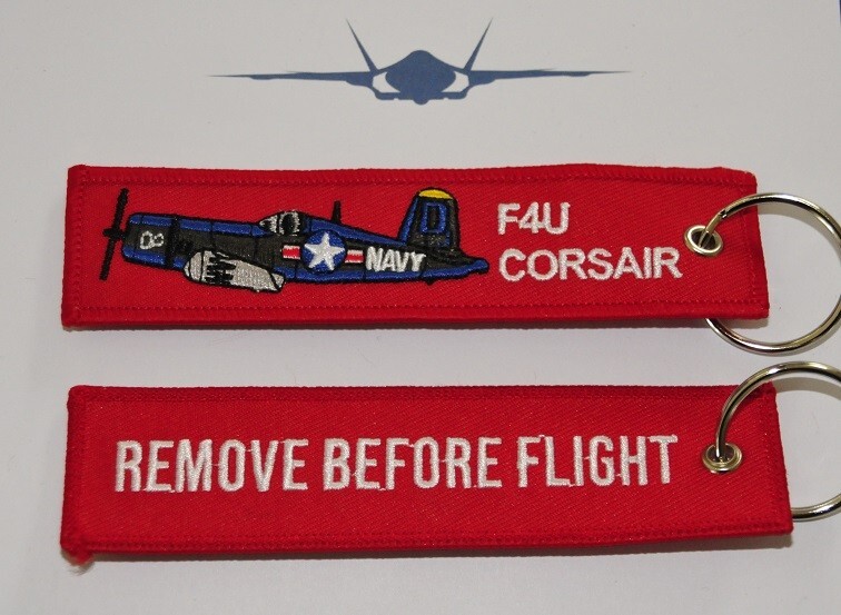 F4U Corsair embroidered keychain