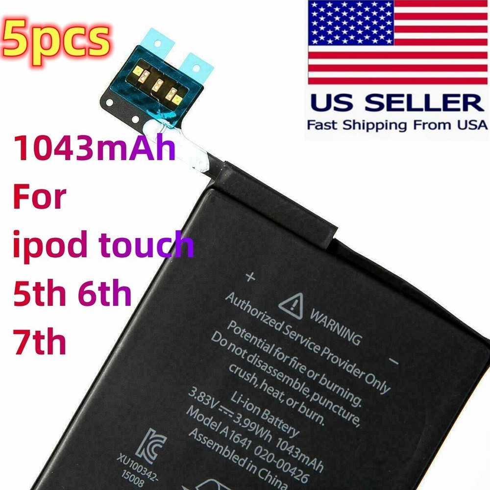 5pcs Replacement Internal Battery for iPod Touch 5th 6th 7th Generation 1043mah