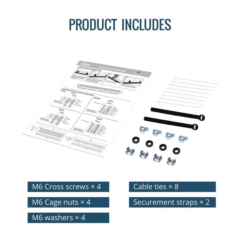 24 Port Patch Panel Cat6 Patch Panel 1U Patch Panel Network Patch Panel for 1...
