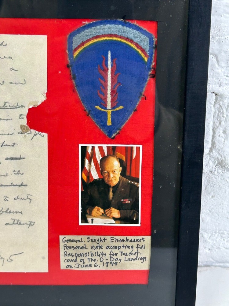 US Army WWII Framed D-Day Commemorative Display