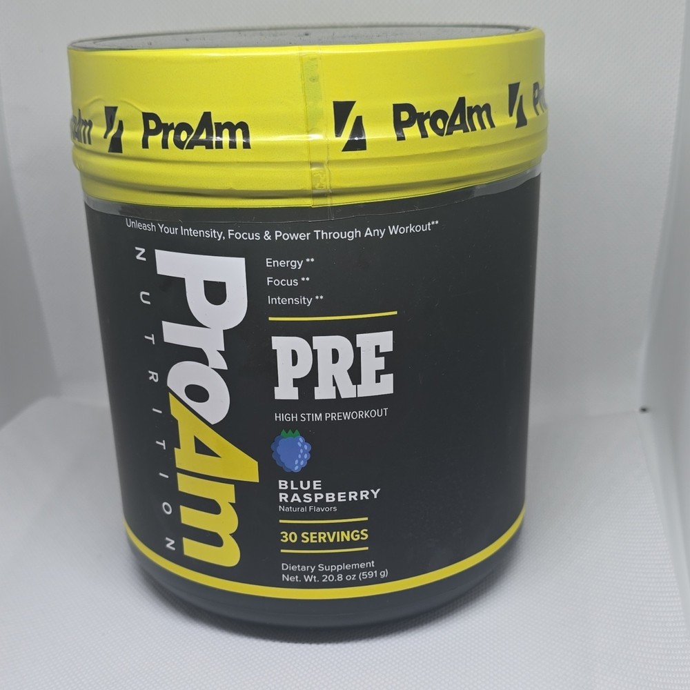 ProAm Nutrition Pre-Workout Powder Blue Raspberry L-Citrulline 30 Servings