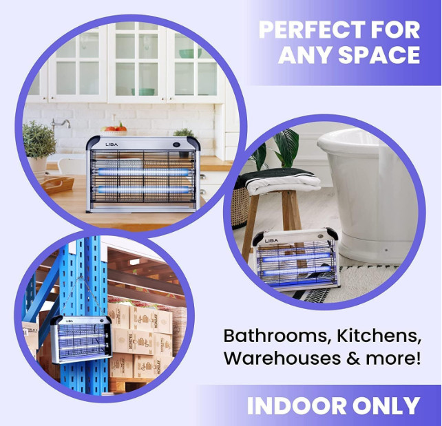 LiBa Electric Bug Zapper (2-Pack) Indoor Insect Killer - (4) Extra Replacement