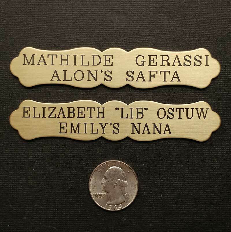 HALTER PLATE THICK ORNATE LGE Solid Brass Custom Engraved Personalized Horse