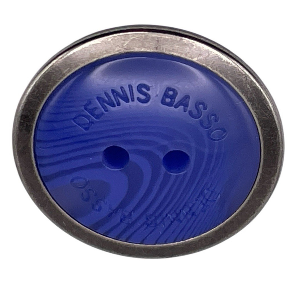 Dennis Basso Blue Plastic Logo Main Front Replacement .90" Button
