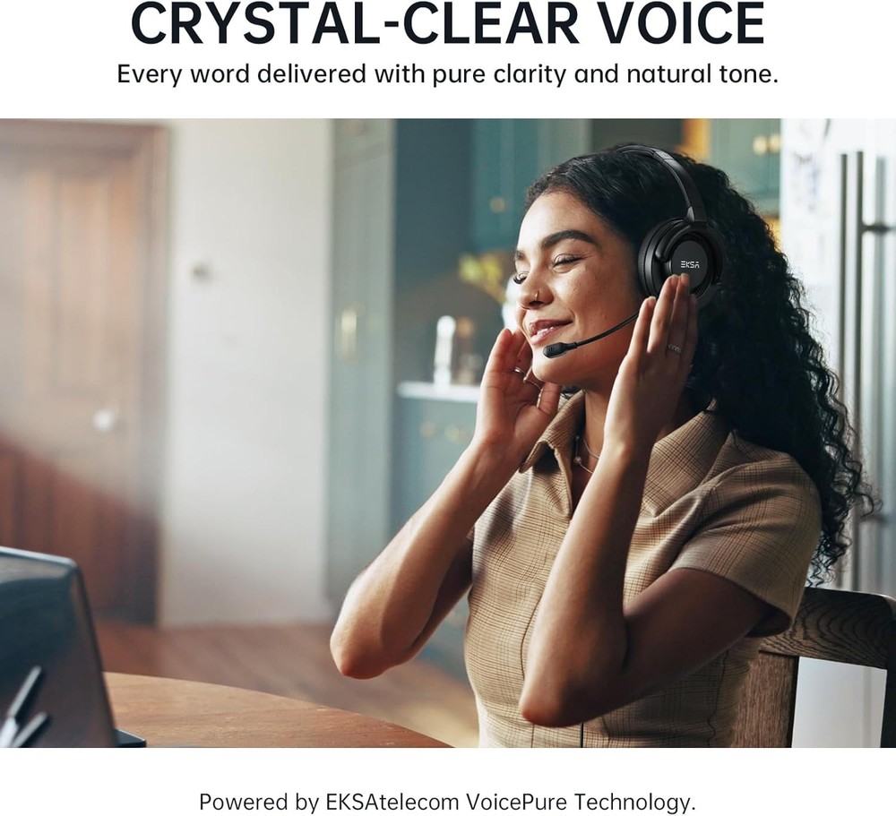 EKSA H27 USB Computer Headset with Microphone for Work, PC Headset with Noise Ca