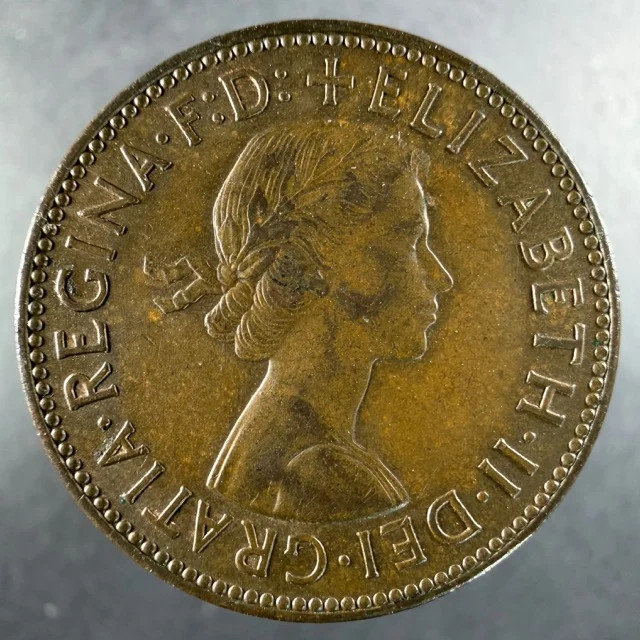 1958 Great Britain Half Penny Bronze Golden Hind Choice Example
