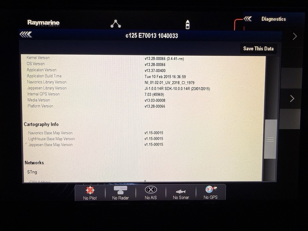 Raymarine c125 Mfd Chartplotter Display - Suncover Power Cable