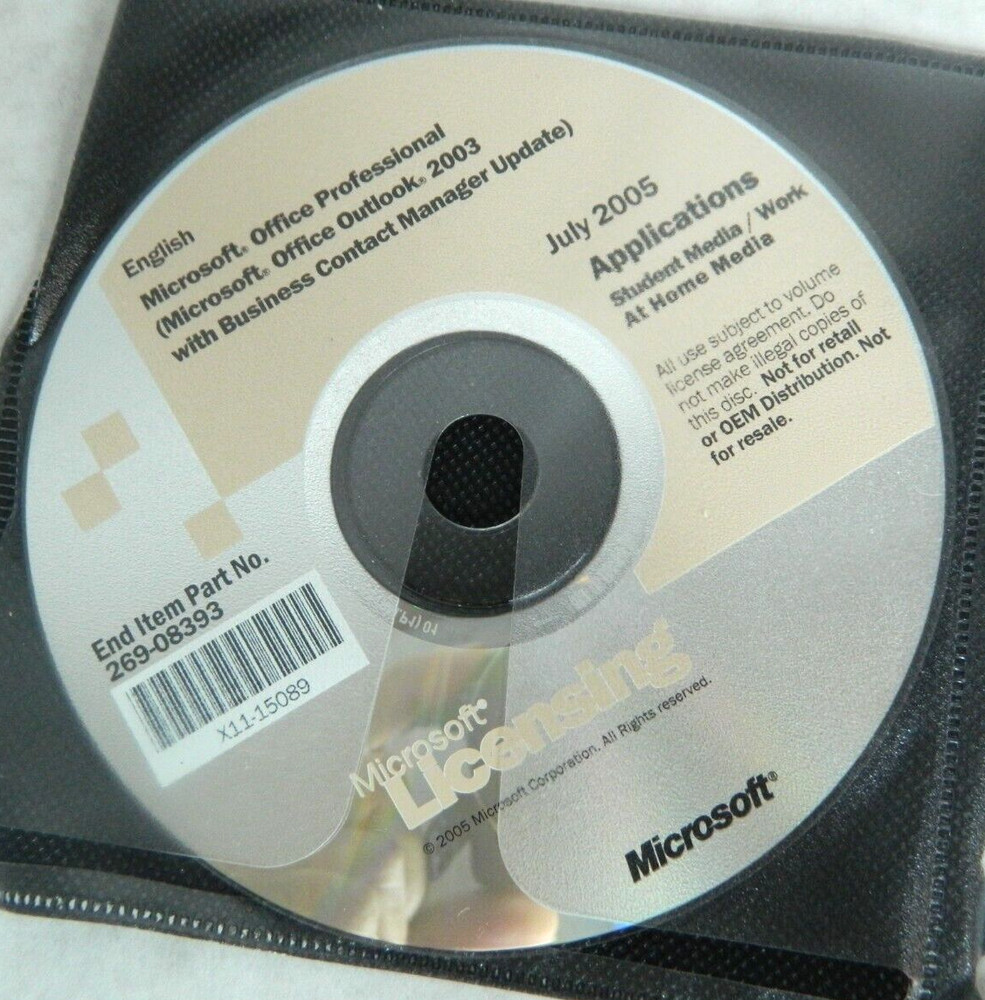 Microsoft office Enterprise 2005 DVD With No Key.