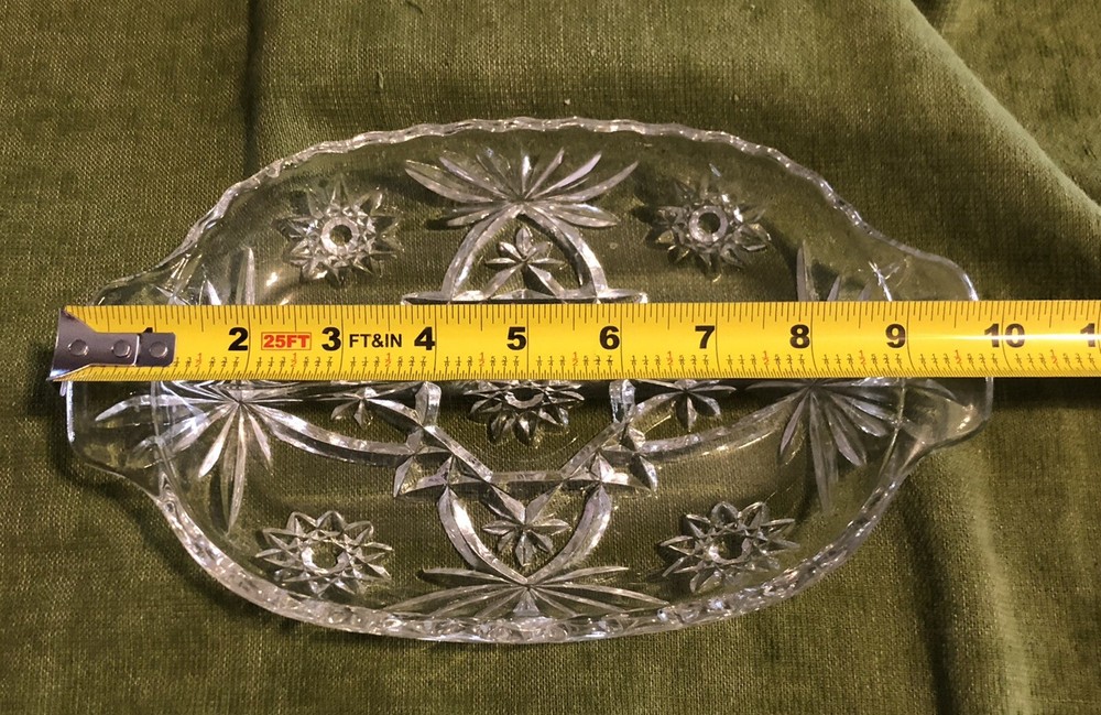 Crystal Dish Center Divided 2 in 1 Mint