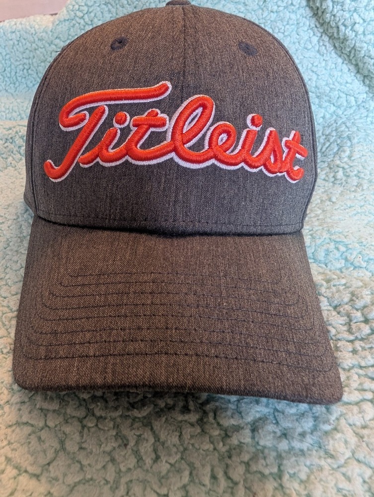 Titleist Cap Hat Men Gray Medium  Orange Script T13
