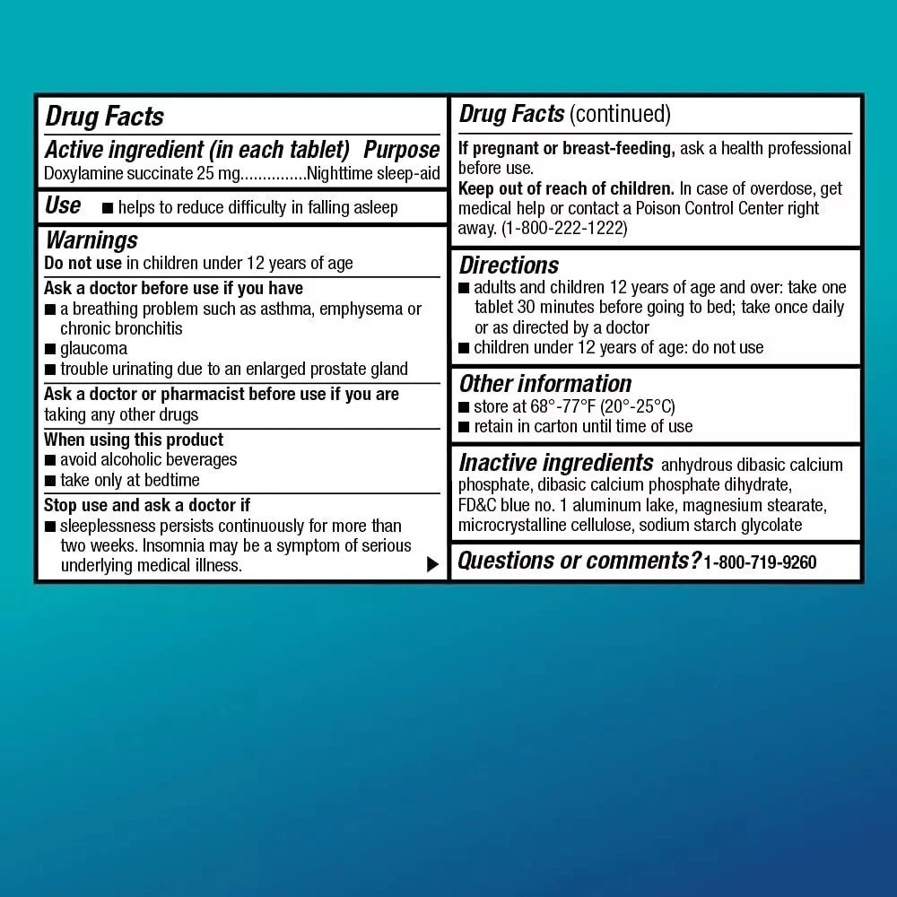 Basic Care Sleep Aid, Doxylamine Succinate Tablets, 25 mg, 96 Count