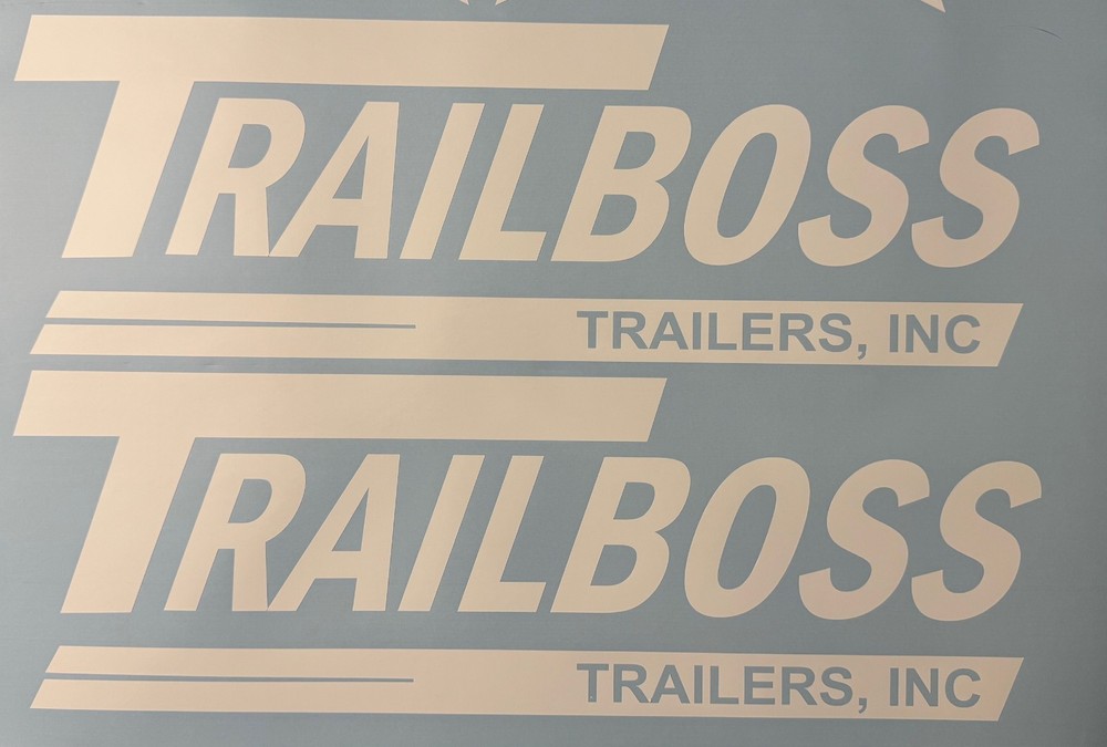 TRAILBOSS Trail Boss Trailers Decals (Set 2) White Black 12"-36" Sticker