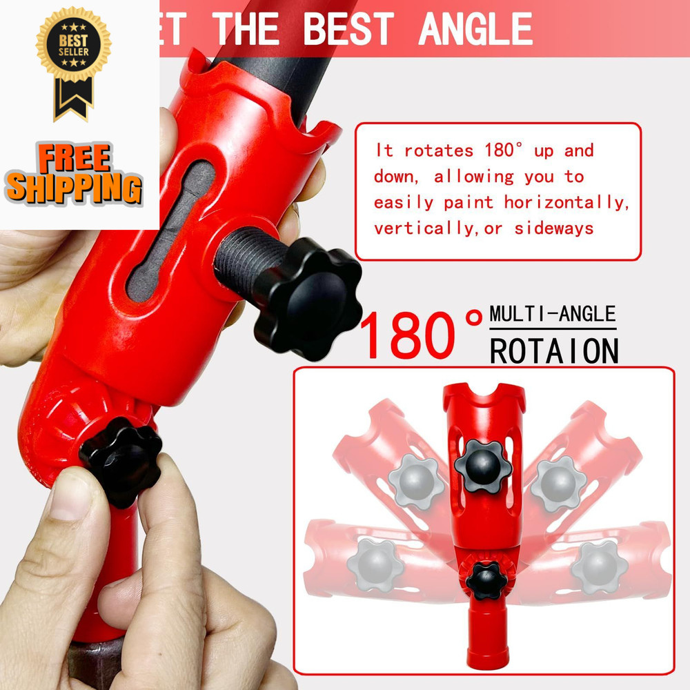 Multi-Angle Paint Brush Extender for High Ceiling,Extension Pole Red