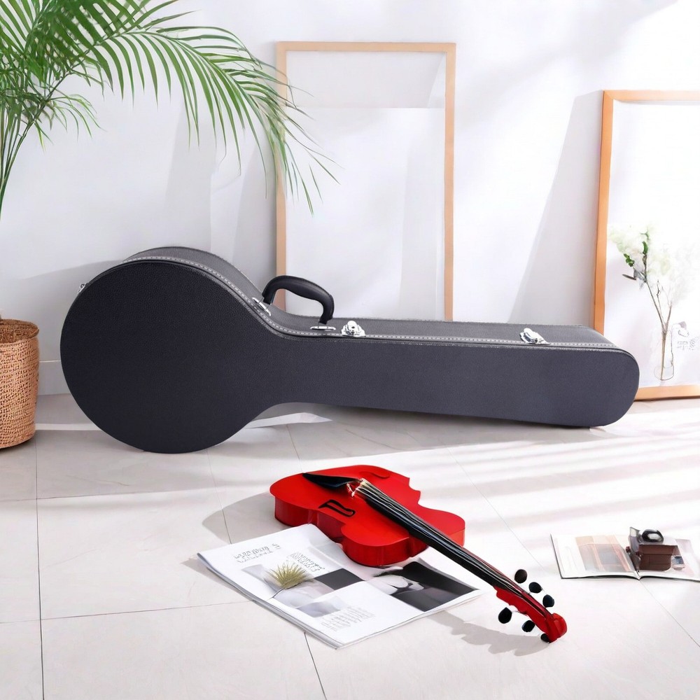 Black 5-6 String Banjos Hard Shell Case With Microgroove, Banjoline Hard Case