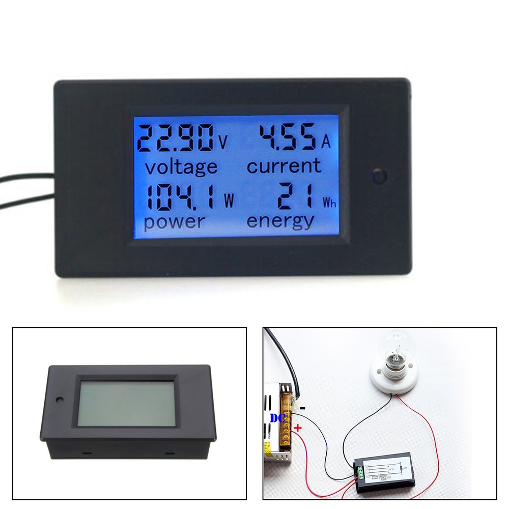DC 20A 100V LCD Digital Volt Voltage Watt Current Power Meter Ammeter Voltmeter·