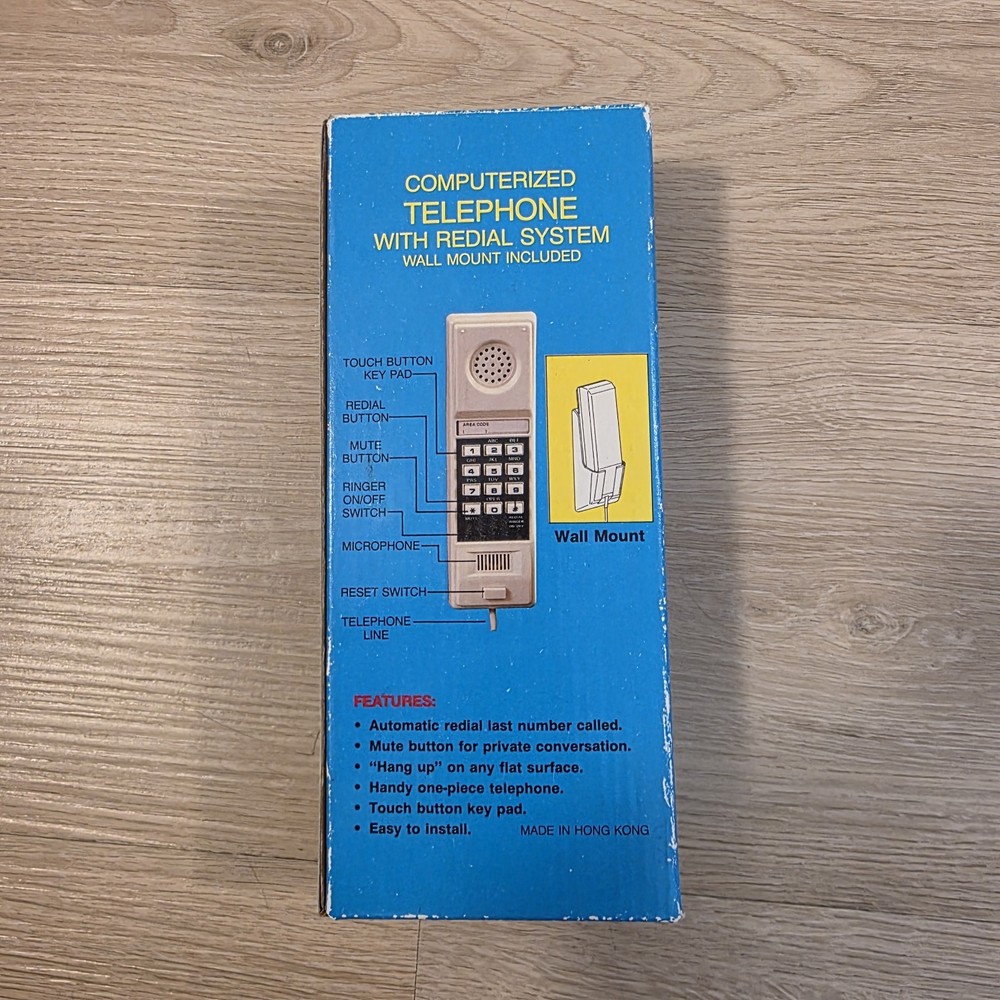 Computer Corded Phone With Redial System Wall Mount Included