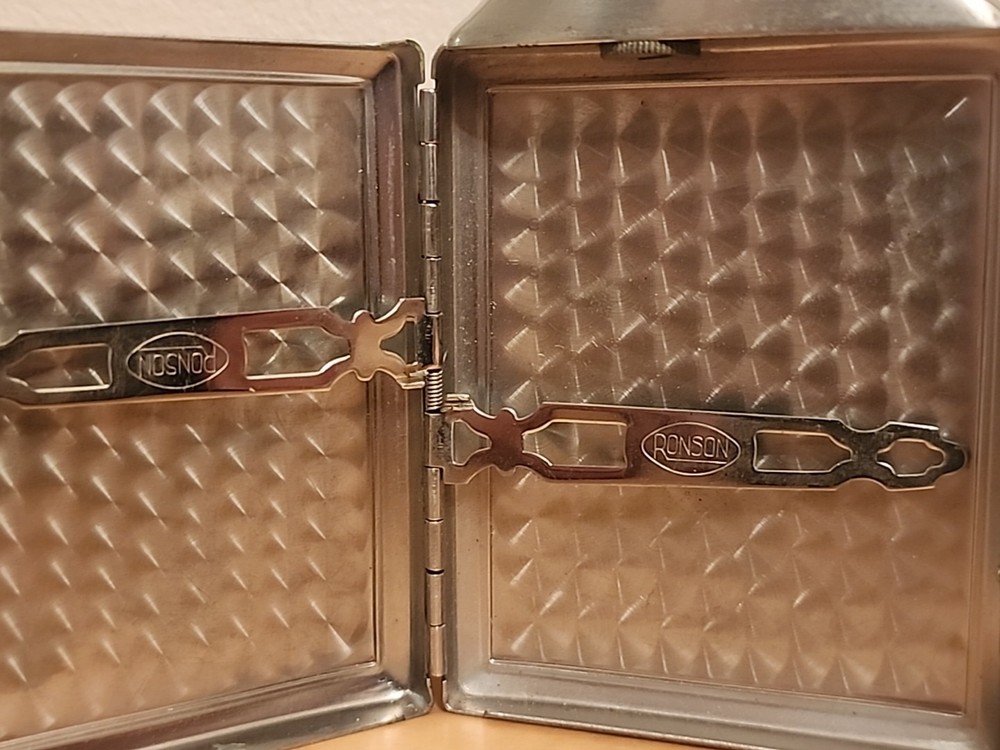 Vintage 1940s Ronson Chrome MasterCase CigaretteCase/Lighter Combo-Art Deco
