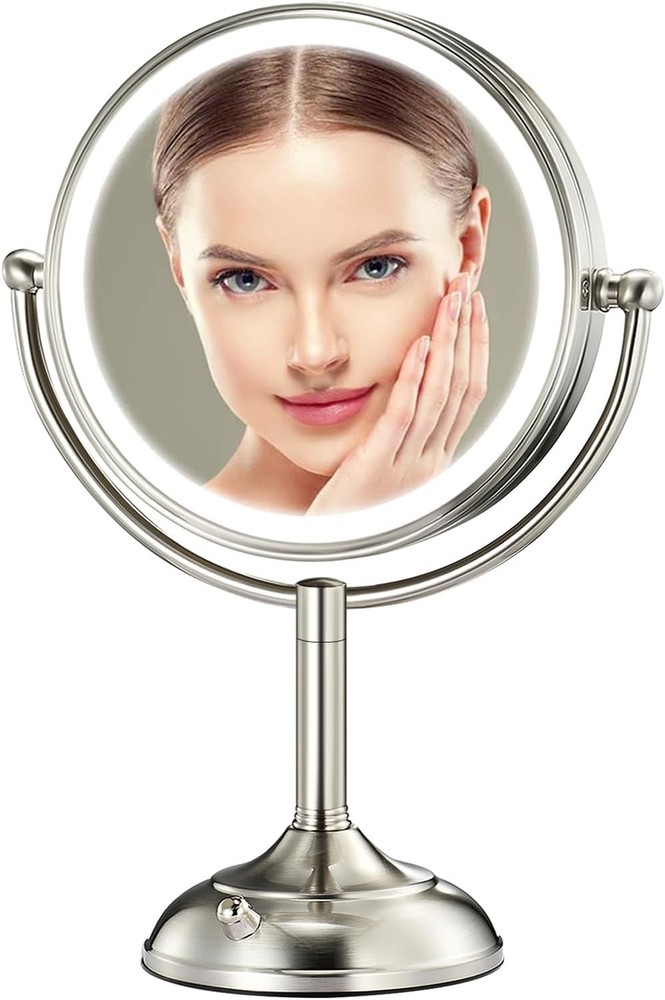 Professional 8.5" Large Lighted Makeup Mirror with 3 Color Dimmable Lights