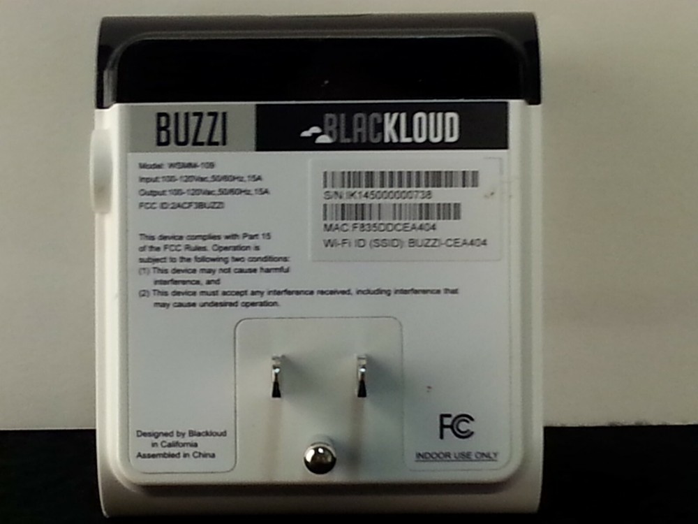 Blackloud Buzzi Smart Wireless Switch, White Wi-Fi Outlet Built in Micro USB
