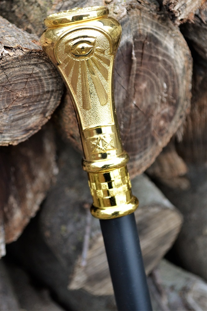 Masonic Segmented Walking Stick Cane - Freemasons - Mason - Square and Compasses