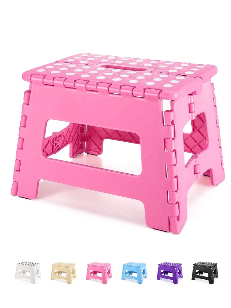 Folding Step Stool 9 Inch, Kids Step Stool, Heavy Duty Step Stools for Adults...