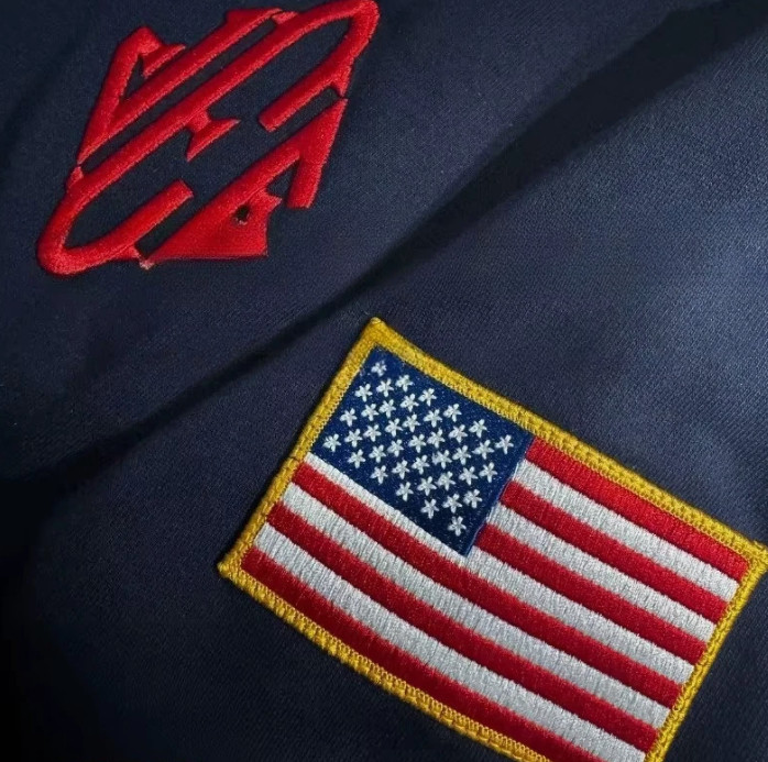 embroidered Jeffrey Epstein quarter zip