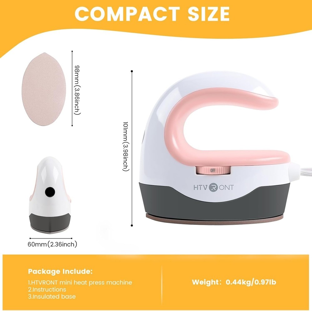 User-Friendly Mini Heat Press with 3 Temperature Settings for Easy Transfers
